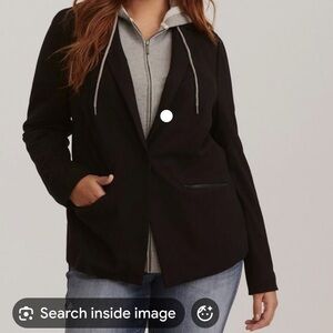 Torrid Black Blazer with Hoodie size 2